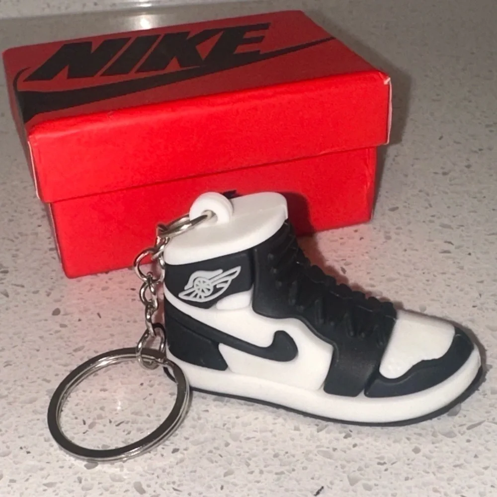 Air Jordan 1 High Top Nike Key Chain/ Bag Charm Black & White Comes w/box